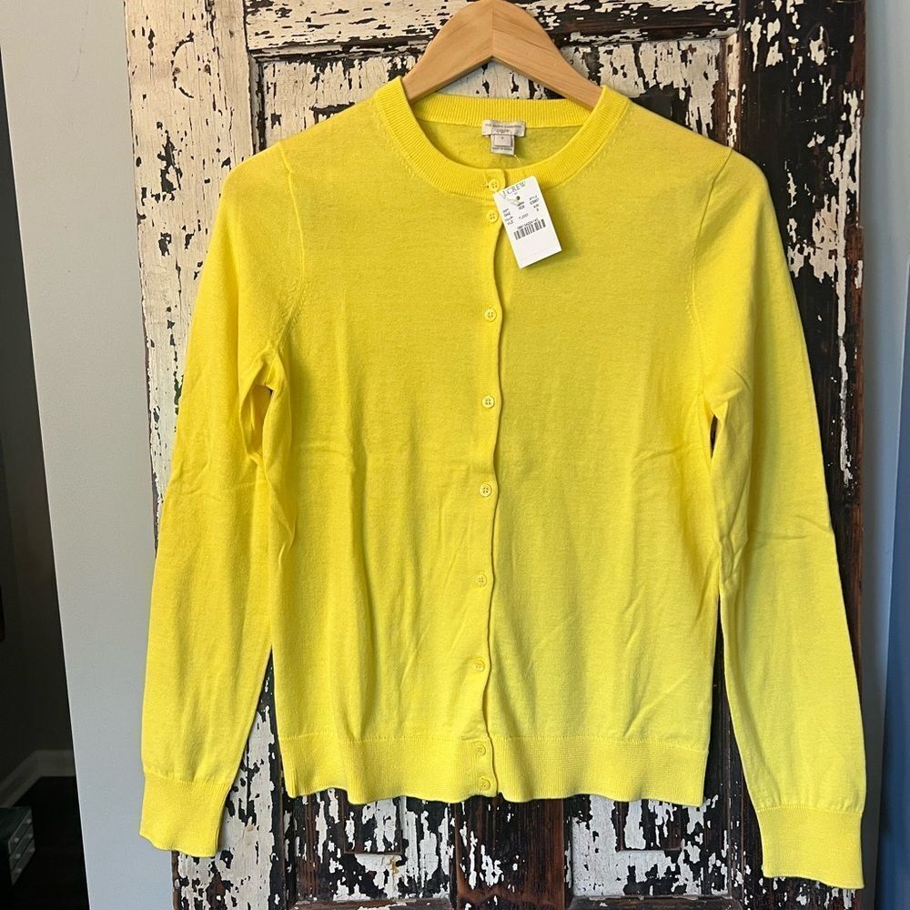 J. Crew Vibrant Yellow The Caryn Cardigan. NWT.  Size small.